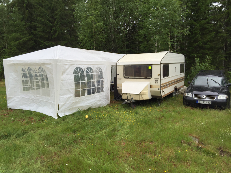 Camp all set up. It did not look this nice on sunday.